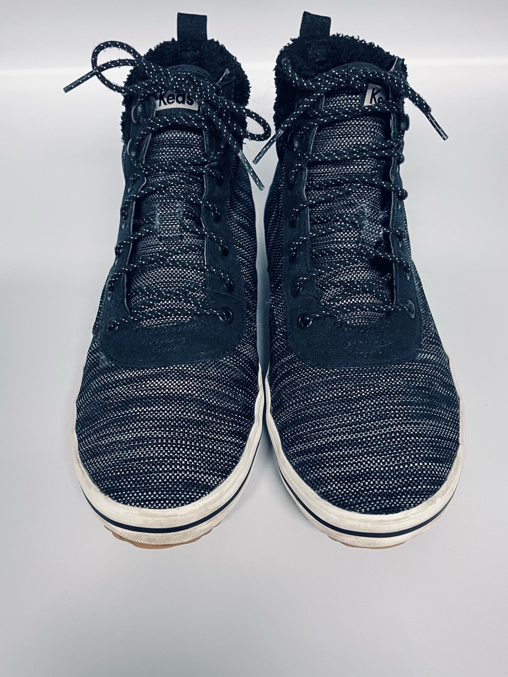 Keds Women's Black Knit Lace-Up Ankle Boots